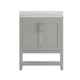 Gray,30" |#| 30 Inch Bathroom Vanity with Undermount Sink and Open Storage Shelf in Gray