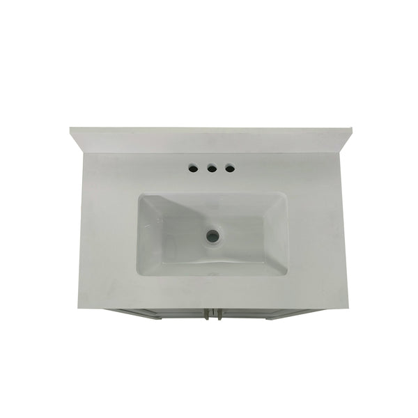 Gray,30" |#| 30 Inch Bathroom Vanity with Undermount Sink and Open Storage Shelf in Gray