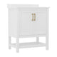 White Frame/Gold Hardware,30" |#| 30 Inch Bathroom Vanity with Undermount Sink and Open Storage Shelf in Wht/Gold
