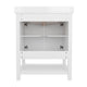 White Frame/Gold Hardware,30" |#| 30 Inch Bathroom Vanity with Undermount Sink and Open Storage Shelf in Wht/Gold