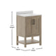 Brown,24" |#| 24 Inch Bathroom Vanity with Undermount Sink and Open Storage Shelf in Brown