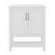 White Frame/Gold Hardware,30" |#| 30 Inch Bathroom Vanity with Undermount Sink and Open Storage Shelf in Wht/Gold
