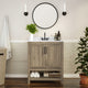 Brown,30" |#| 30 Inch Bathroom Vanity with Undermount Sink and Open Storage Shelf in Brown