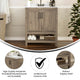 Brown,30" |#| 30 Inch Bathroom Vanity with Undermount Sink and Open Storage Shelf in Brown