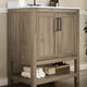 Brown,30" |#| 30 Inch Bathroom Vanity with Undermount Sink and Open Storage Shelf in Brown