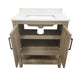 Brown,30" |#| 30 Inch Bathroom Vanity with Undermount Sink and Open Storage Shelf in Brown