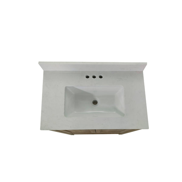 Brown,30" |#| 30 Inch Bathroom Vanity with Undermount Sink and Open Storage Shelf in Brown