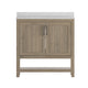 Brown,36" |#| 36 Inch Bathroom Vanity with Undermount Sink and Open Storage Shelf in Brown