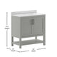 Gray,36" |#| 36 Inch Bathroom Vanity with Undermount Sink and Open Storage Shelf in Gray