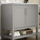 Gray,36" |#| 36 Inch Bathroom Vanity with Undermount Sink and Open Storage Shelf in Gray