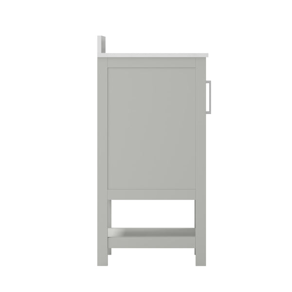 Gray,36" |#| 36 Inch Bathroom Vanity with Undermount Sink and Open Storage Shelf in Gray