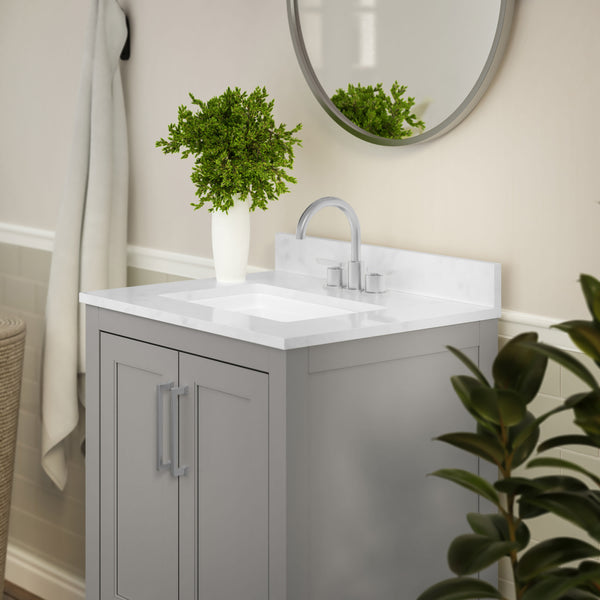 Gray,24" |#| 24 Inch Bathroom Vanity with Undermount Sink and Open Storage Shelf in Gray