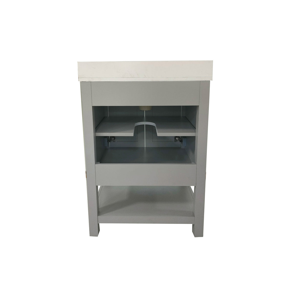 Gray,24" |#| 24 Inch Bathroom Vanity with Undermount Sink and Open Storage Shelf in Gray