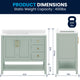 Sage Frame/Gold Hardware,42" |#| 42" Bathroom Vanity with Sink, Open Storage, and Storage Drawers in White