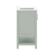 Sage Frame/Gold Hardware,42" |#| 42" Bathroom Vanity with Sink, Open Storage, and Storage Drawers in White