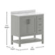 Gray,36" |#| 36 Inch Bathroom Vanity with Sink, Open Storage, and Storage Drawers in Gray