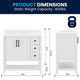 White Frame/Black Hardware,36" |#| 36" Bathroom Vanity with Sink, Open Storage, and Storage Drawers in White