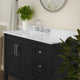 Black Frame/Nickel Hardware,42" |#| 42 Inch Bathroom Vanity with Sink, Open Storage, and Storage Drawers in Black