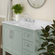 Sage Frame/Nickel Hardware,42" |#| 42 Inch Bathroom Vanity with Sink, Open Storage, and Storage Drawers in Sage