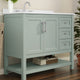 Sage Frame/Nickel Hardware,42" |#| 42 Inch Bathroom Vanity with Sink, Open Storage, and Storage Drawers in Sage