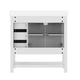 White Frame/Black Hardware,36" |#| 36" Bathroom Vanity with Sink, Open Storage, and Storage Drawers in White