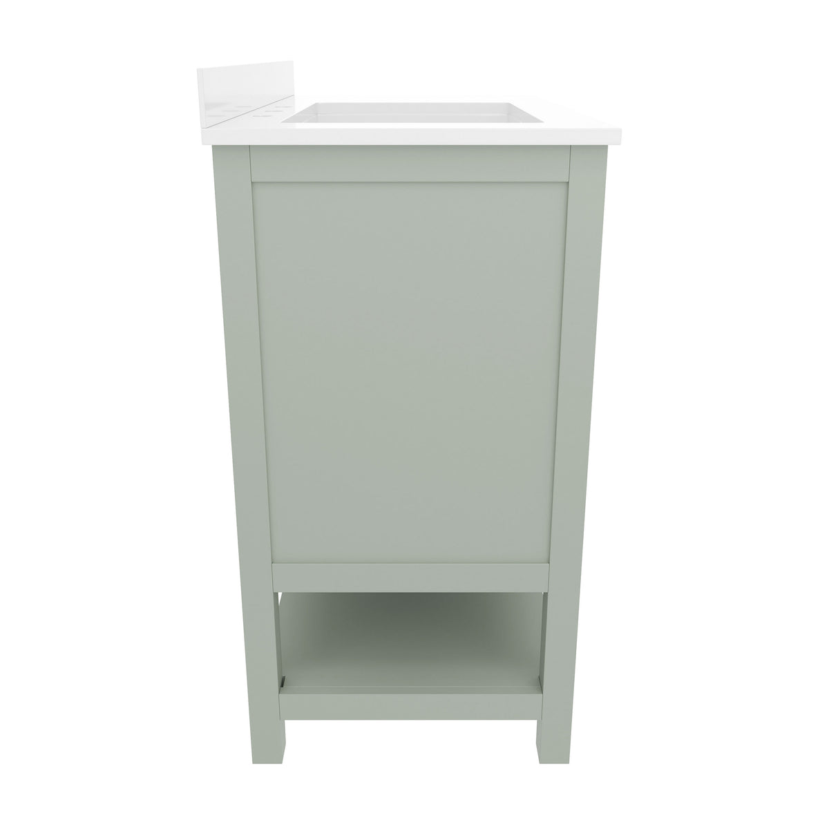 Sage Frame/Nickel Hardware,42" |#| 42 Inch Bathroom Vanity with Sink, Open Storage, and Storage Drawers in Sage