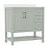 Sage Frame/Nickel Hardware,36" |#| 36 Inch Bathroom Vanity with Sink, Open Storage, and Storage Drawers in Sage