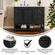Black Frame/Black Hardware,42" |#| 42" Bathroom Vanity with Sink, Open Storage, and Storage Drawers in Black