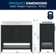 Black Frame/Black Hardware,42" |#| 42" Bathroom Vanity with Sink, Open Storage, and Storage Drawers in Black