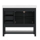 Black Frame/Black Hardware,42" |#| 42" Bathroom Vanity with Sink, Open Storage, and Storage Drawers in Black