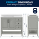 Gray Frame/Black Hardware,42" |#| 42" Bathroom Vanity with Sink, Open Storage, and Storage Drawers in Gray
