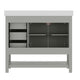 Gray Frame/Black Hardware,42" |#| 42" Bathroom Vanity with Sink, Open Storage, and Storage Drawers in Gray