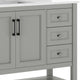Gray Frame/Black Hardware,42" |#| 42" Bathroom Vanity with Sink, Open Storage, and Storage Drawers in Gray