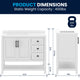 White Frame/Black Hardware,42" |#| 42" Bathroom Vanity with Sink, Open Storage, and Storage Drawers in White