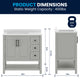 Gray Frame/Black Hardware,36" |#| 36" Bathroom Vanity with Sink, Open Storage, and Storage Drawers in Gray