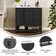 Black Frame/Black Hardware,36" |#| 36" Bathroom Vanity with Sink, Open Storage, and Storage Drawers in Black