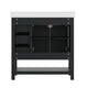 Black Frame/Black Hardware,36" |#| 36" Bathroom Vanity with Sink, Open Storage, and Storage Drawers in Black
