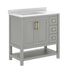 Gray Frame/Gold Hardware,36" |#| 36" Bathroom Vanity with Sink, Open Storage, and Storage Drawers in Gray