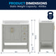 Gray Frame/Gold Hardware,36" |#| 36" Bathroom Vanity with Sink, Open Storage, and Storage Drawers in Gray