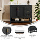 Black Frame/Gold Hardware,42" |#| 42" Bathroom Vanity with Sink, Open Storage, and Storage Drawers in Black