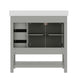 Gray Frame/Black Hardware,36" |#| 36" Bathroom Vanity with Sink, Open Storage, and Storage Drawers in Gray