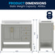 Gray Frame/Gold Hardware,42" |#| 42" Bathroom Vanity with Sink, Open Storage, and Storage Drawers in Gray