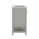 Gray Frame/Gold Hardware,42" |#| 42" Bathroom Vanity with Sink, Open Storage, and Storage Drawers in Gray