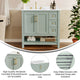 Sage Frame/Gold Hardware,36" |#| 36" Bathroom Vanity with Sink, Open Storage, and Storage Drawers in Sage