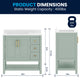 Sage Frame/Gold Hardware,36" |#| 36" Bathroom Vanity with Sink, Open Storage, and Storage Drawers in Sage