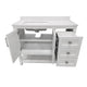 White,42" |#| 42 Inch Bathroom Vanity with Sink, Open Storage, and Storage Drawers in White