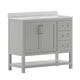 Gray,42" |#| 42 Inch Bathroom Vanity with Sink, Open Storage, and Storage Drawers in Gray