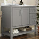 Gray,42" |#| 42 Inch Bathroom Vanity with Sink, Open Storage, and Storage Drawers in Gray