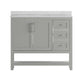 Gray,42" |#| 42 Inch Bathroom Vanity with Sink, Open Storage, and Storage Drawers in Gray