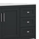 Black Frame/Nickel Hardware,42" |#| 42 Inch Bathroom Vanity with Sink, Open Storage, and Storage Drawers in Black